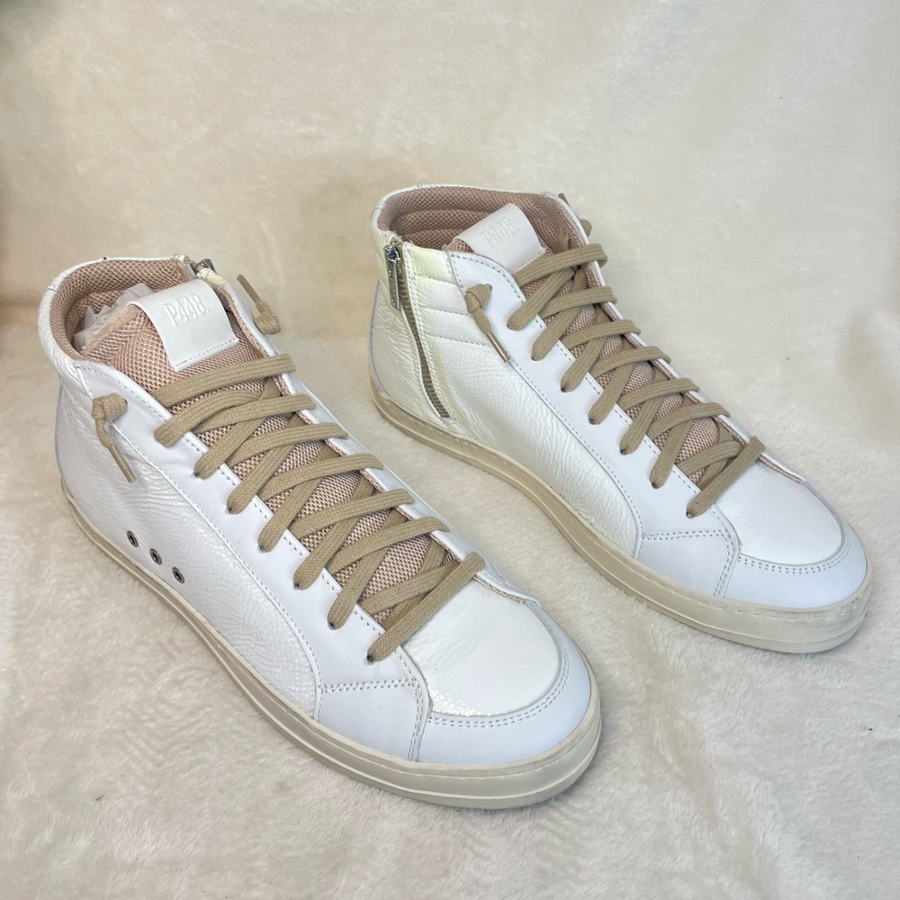P448 Skate Mid Top Medusa Sneakers Distressed Side Zippers EU 41 (10.5-11) E 543 - Picture 9 of 14